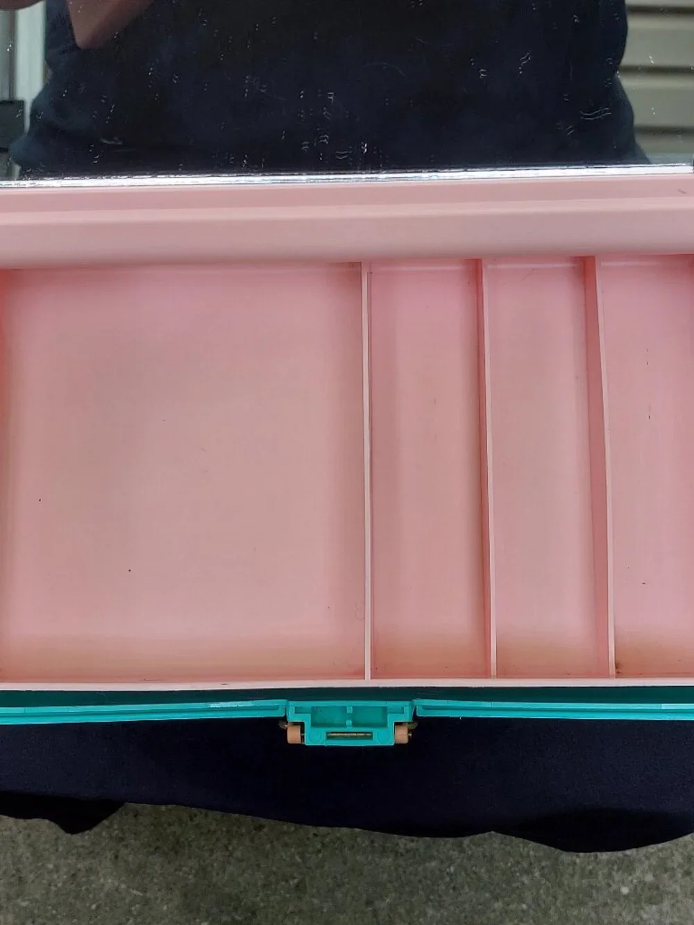 CABOODLES 90s Pink & Green Two Tier w/ Mirror Make Up Case Organizer